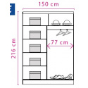 Šatní skříň  ALEXIS 3-150